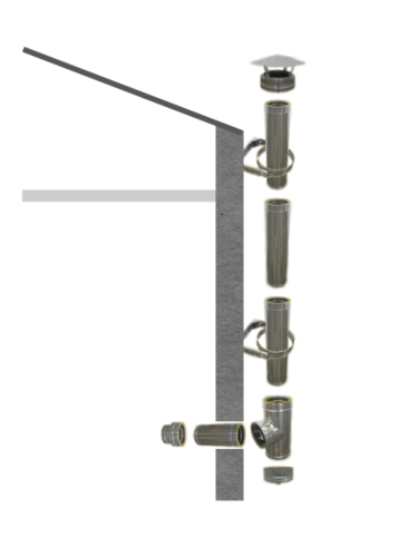 Doppelwandiger Edelstahl-Schornstein 150mm